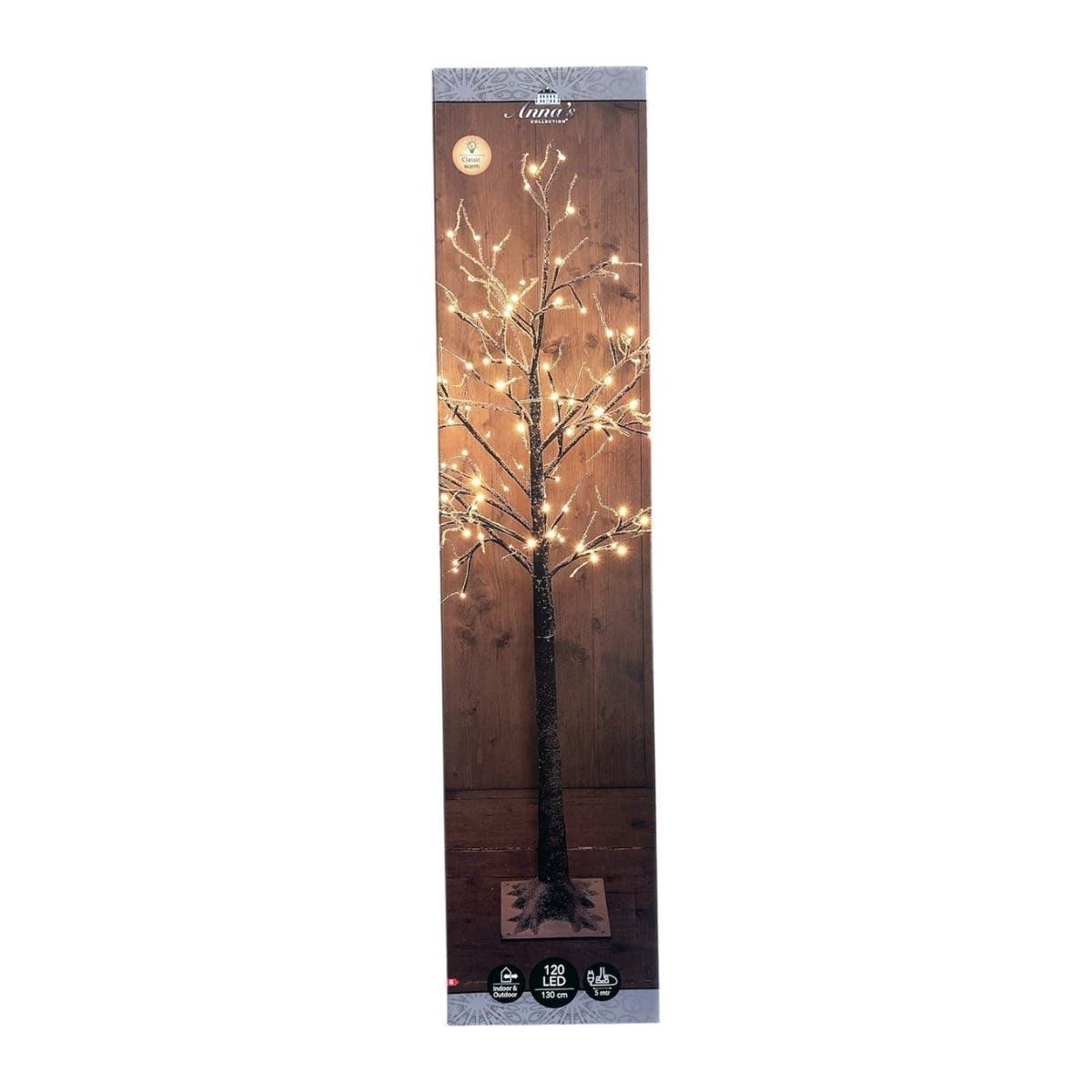 Anna's Collection Verlicht Kerstfiguur Berkenboom Klassiek Warm 120 Lampjes 130 cm