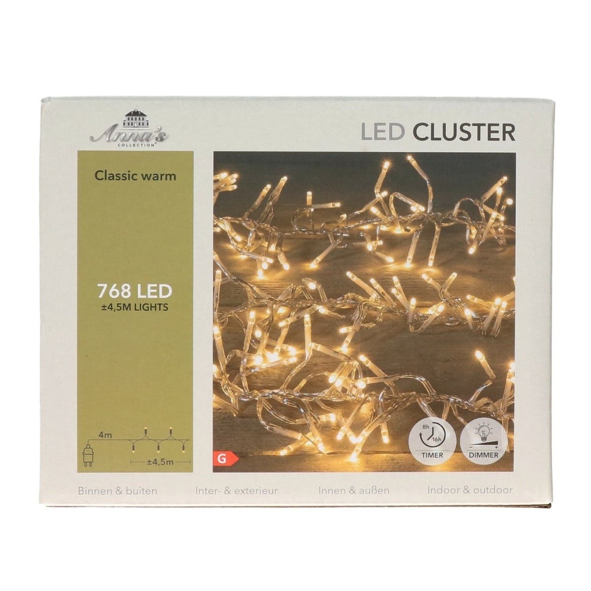 Anna's Collection Clusterverlichting Klassiek Warm 768 Lampjes 4.5 m