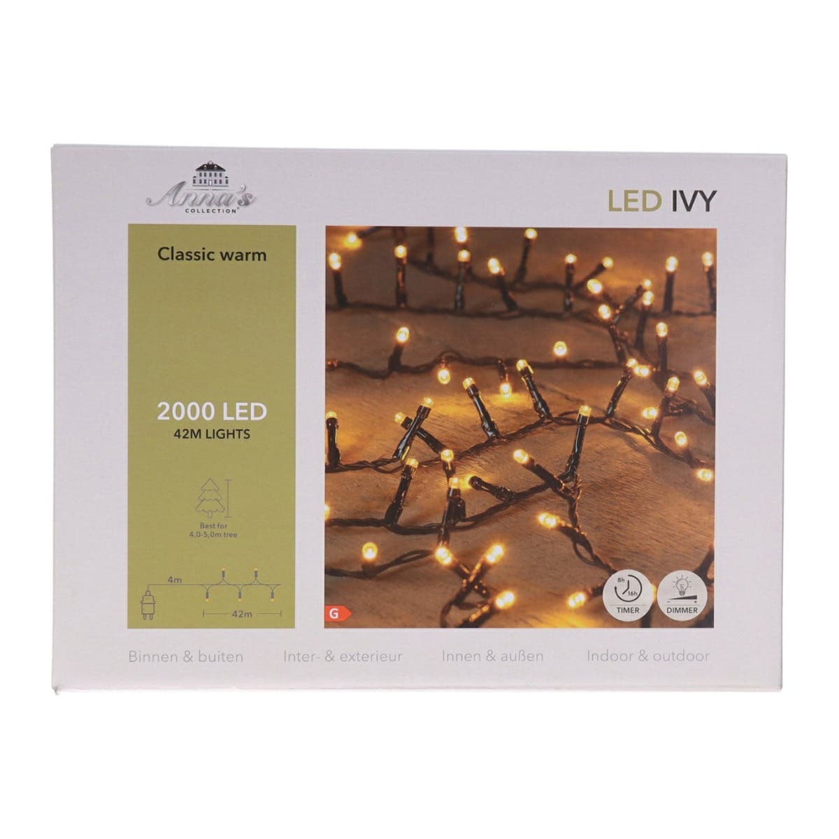 Anna's Collection Micro LED-verlichting Ivy Klassiek Warm 2000 Lampjes 42 m