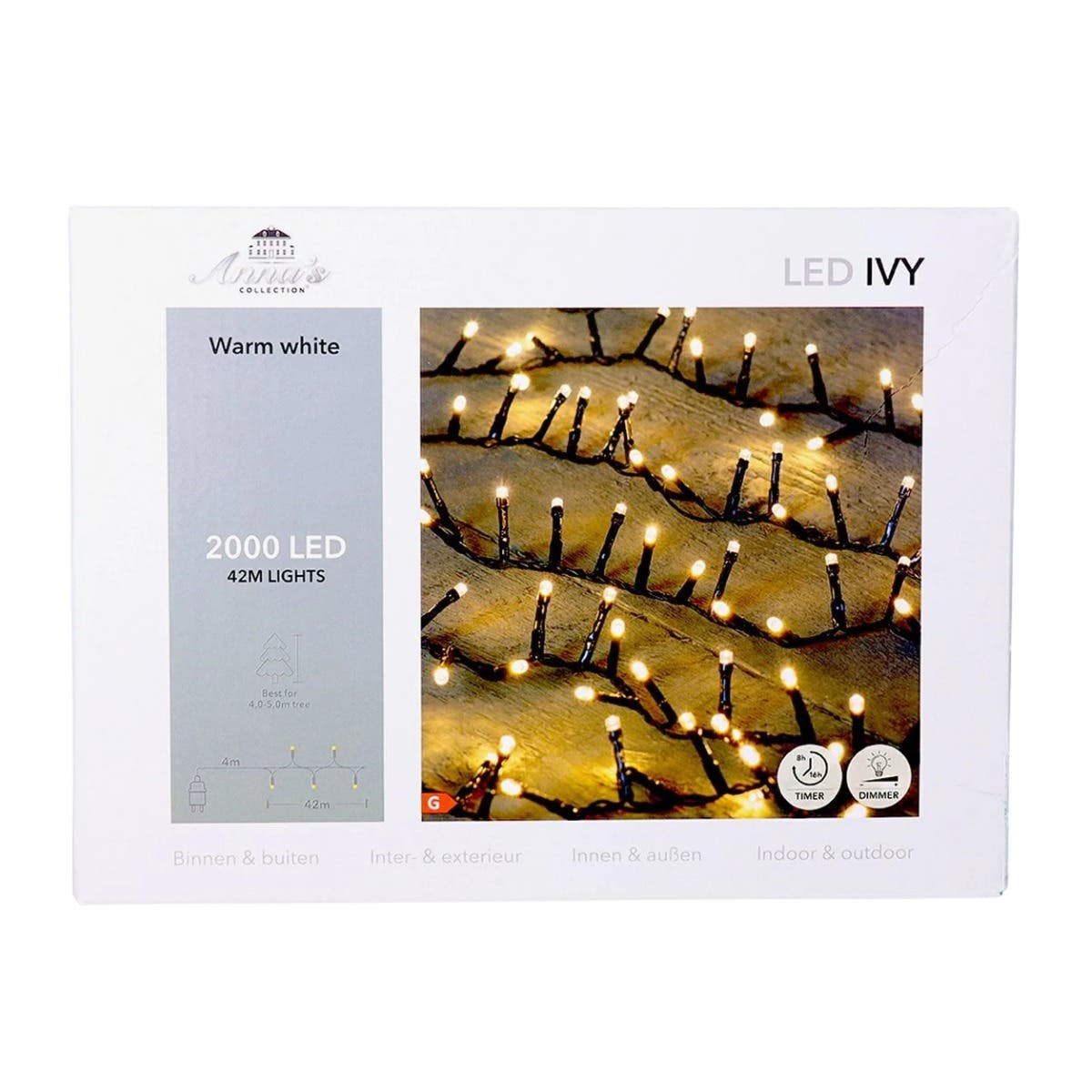 Anna's Collection Micro LED-verlichting Ivy Warm Wit 2000 Lampjes 42 m