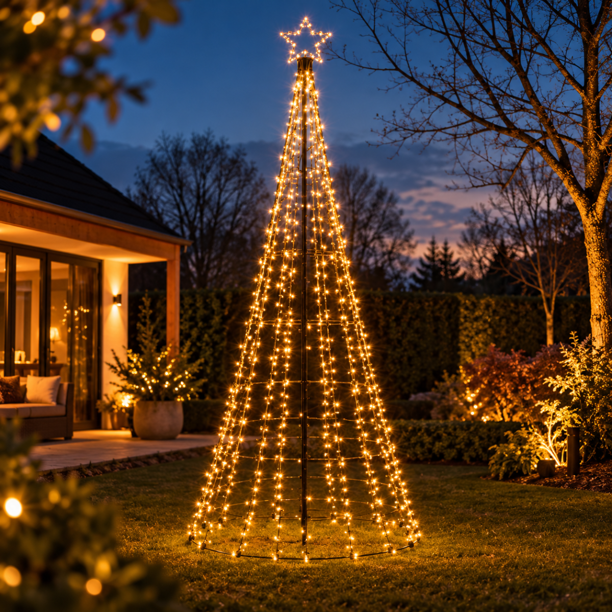 Anna's Collection Vlaggenmast verlichting Boom met Ster Klassiek Warm 480 Lampjes 100 x 320 cm