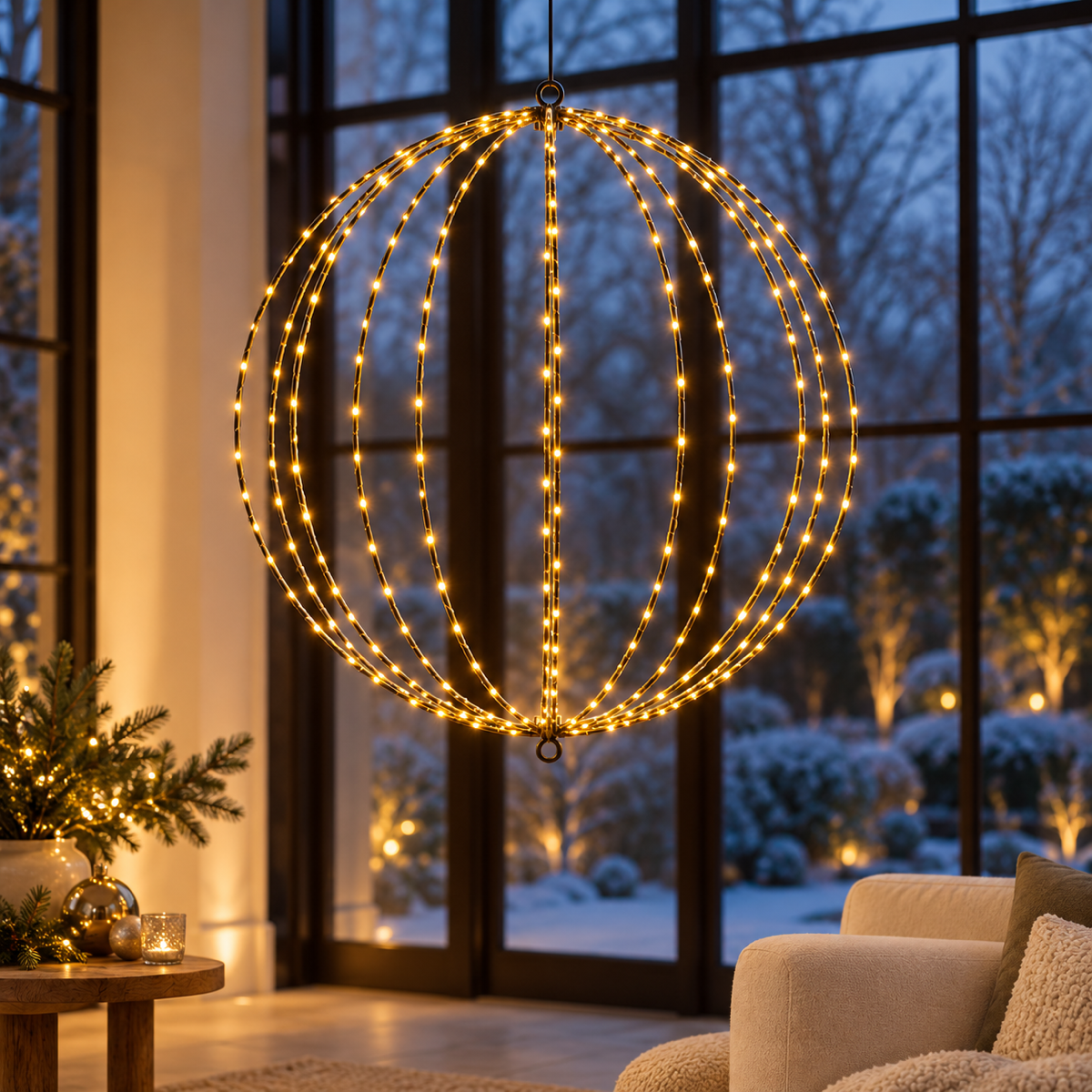 Anna's Collection Verlicht Kerstfiguur Lichtbol Flash Klassiek Warm 288 Lampjes Ø60 cm
