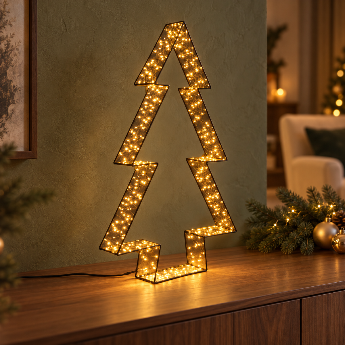 Anna's Collection Verlicht Kerstfiguur Decoratieboom 3D Klassiek Warm 540 Lampjes 56 x 7 cm