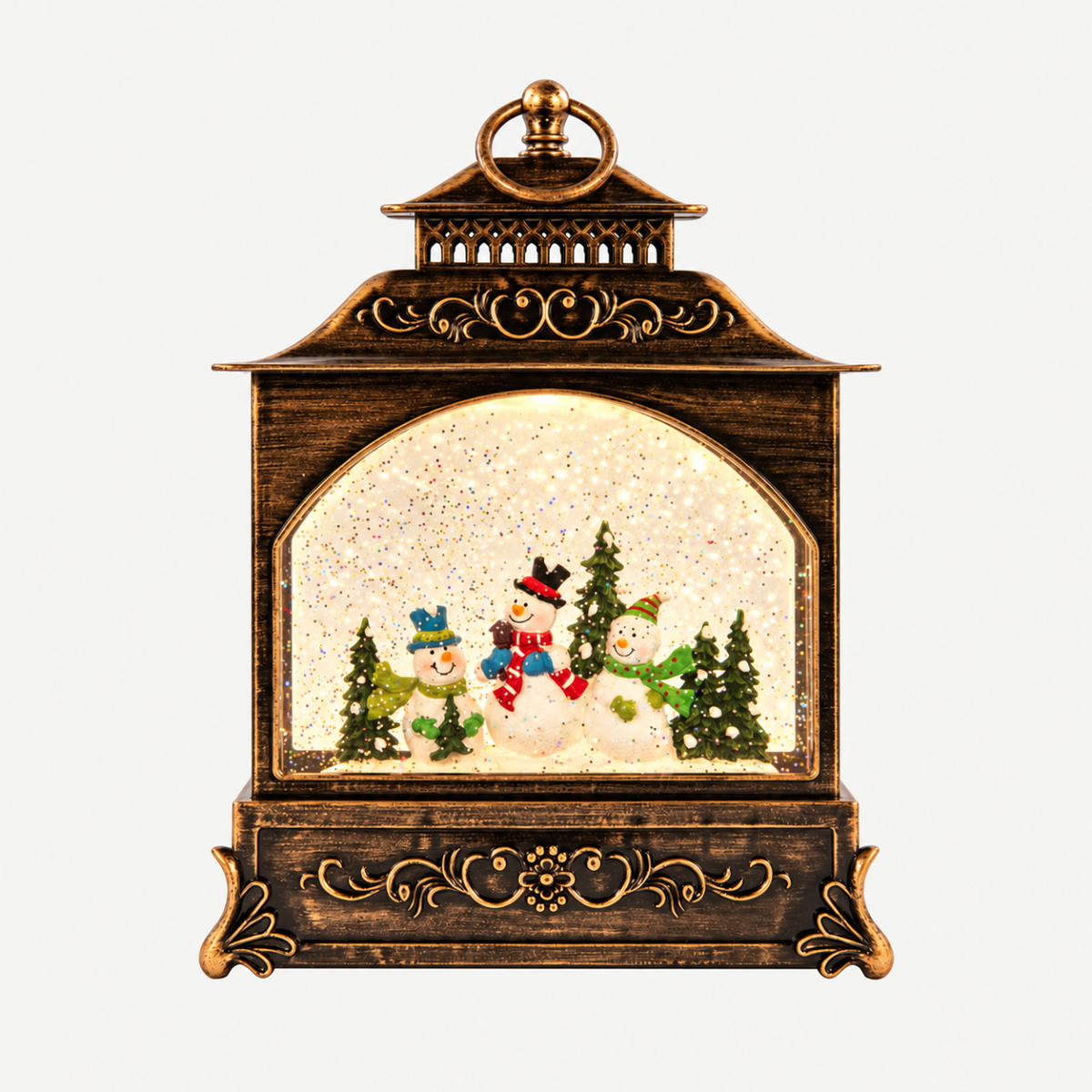 Anna's Collection Verlicht Kerstfiguur Lantaarn Sneeuwpop Warm Wit 22 x 8 x 29 cm