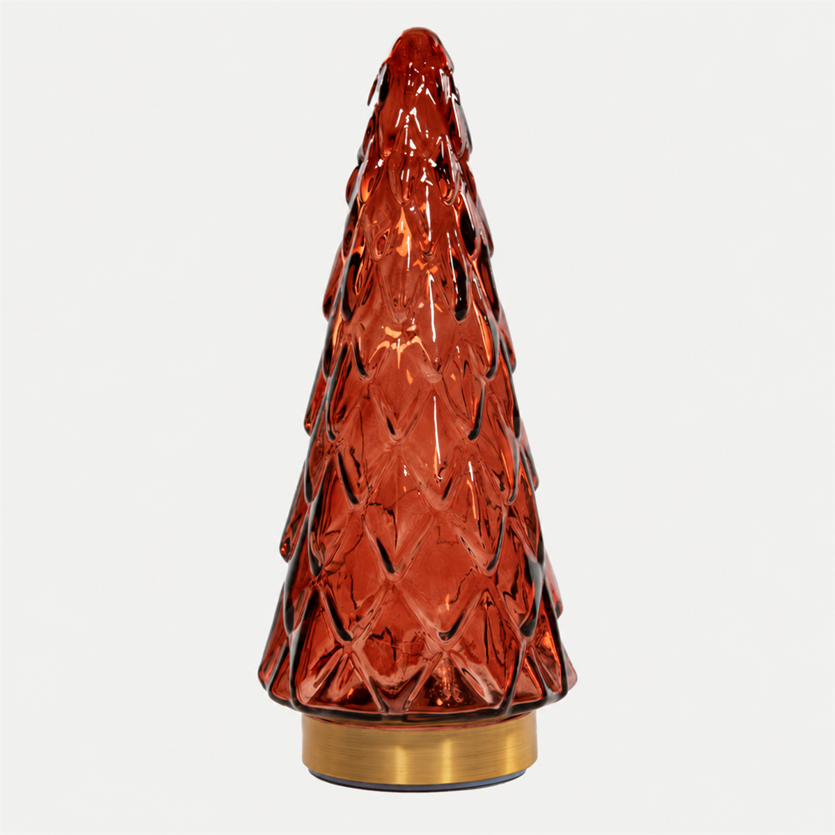 Anna's Collection kerstboompje glas bordeaux 28.5 x 13 cm