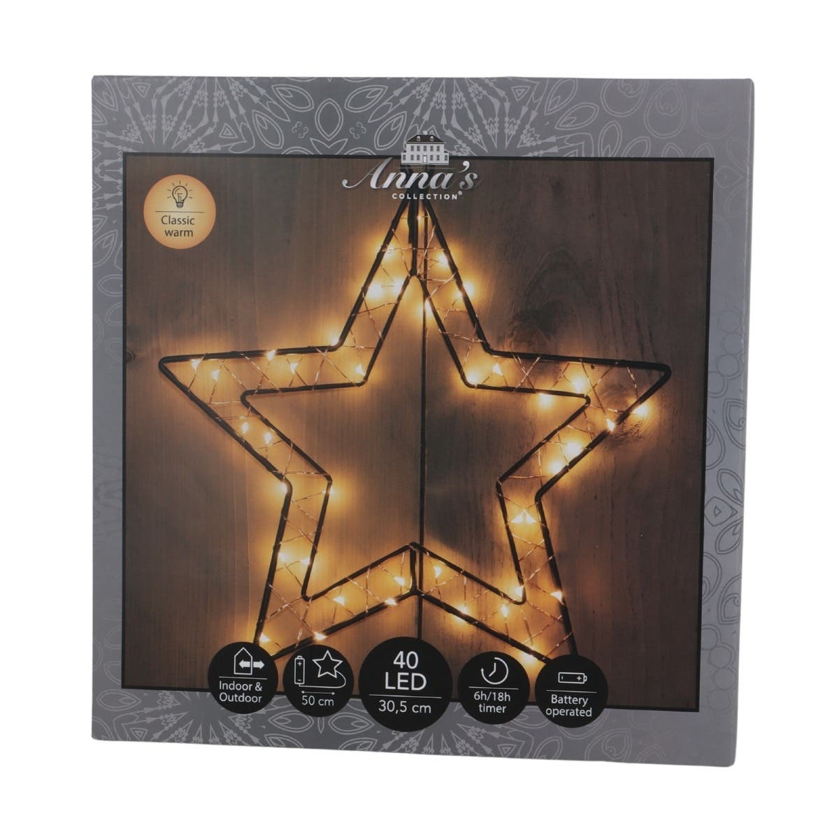Anna's Collection Verlicht Kerstfiguur Kerstster 30 x 30.5 cm