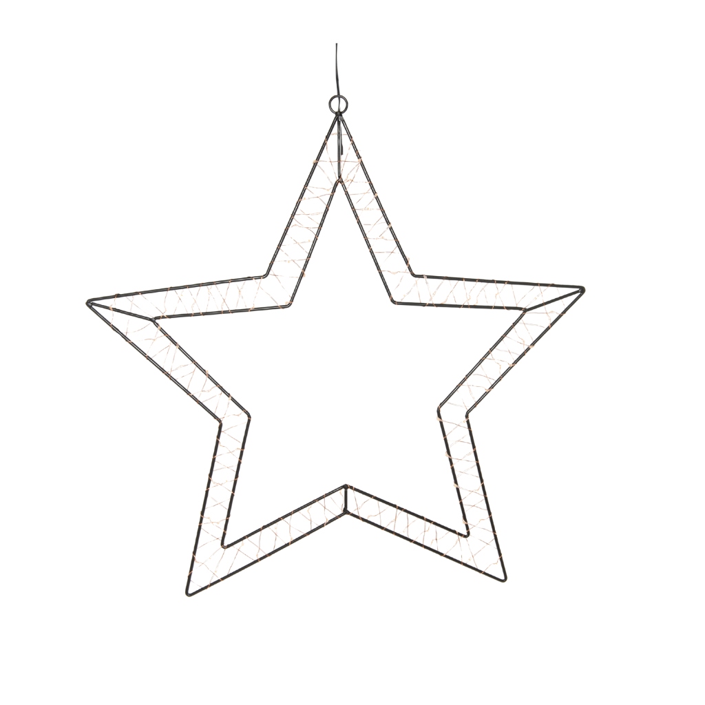 Anna's Collection Kerstster zwart met verlichting 50 x 49,5 cm