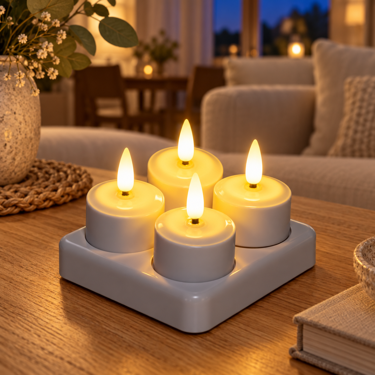 Anna's Collection LED-Waxinelichtjes Wit 4 stuks 3.8 x 5 cm