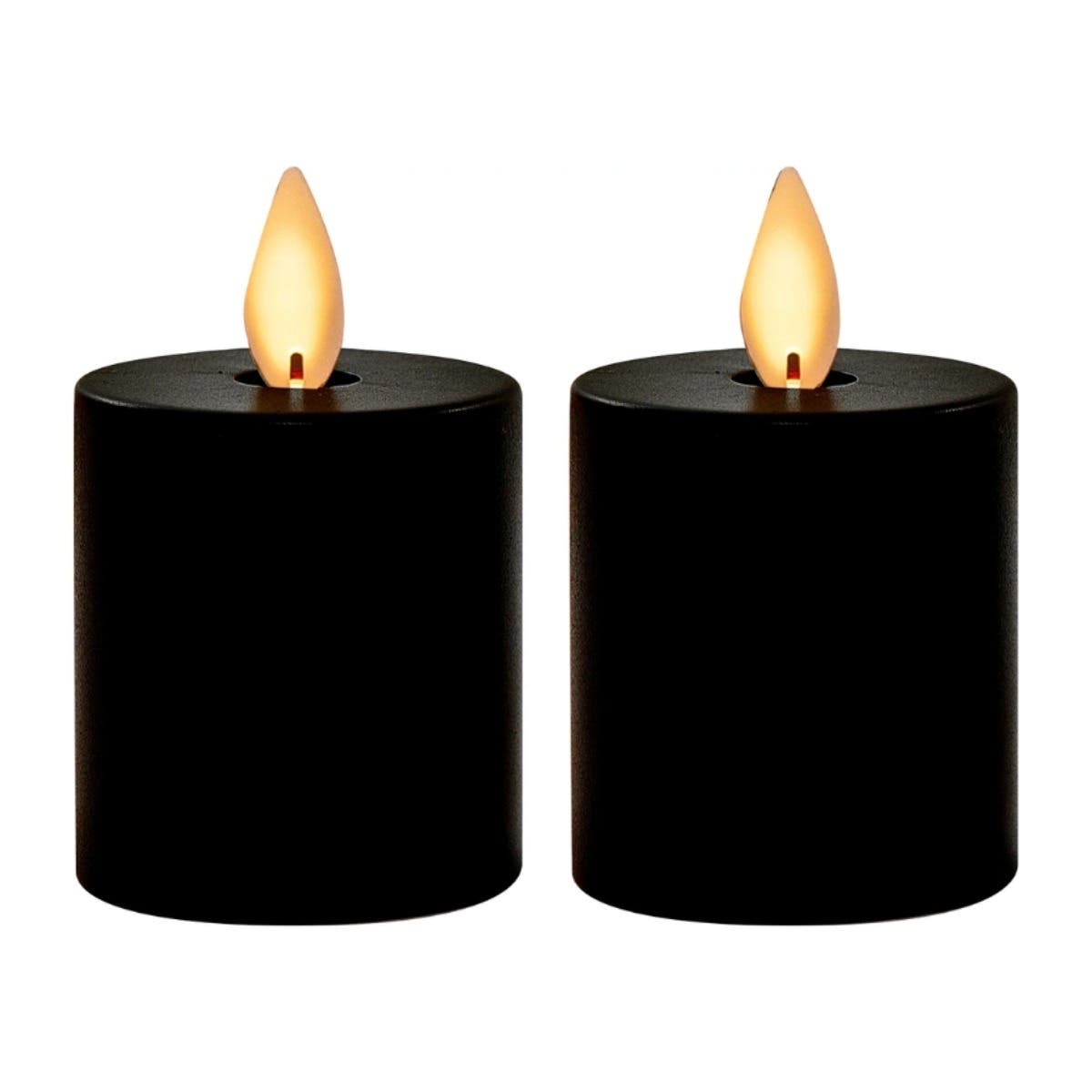 Anna's Collection LED Waxinelicht Zwart met timer (2 stuks)