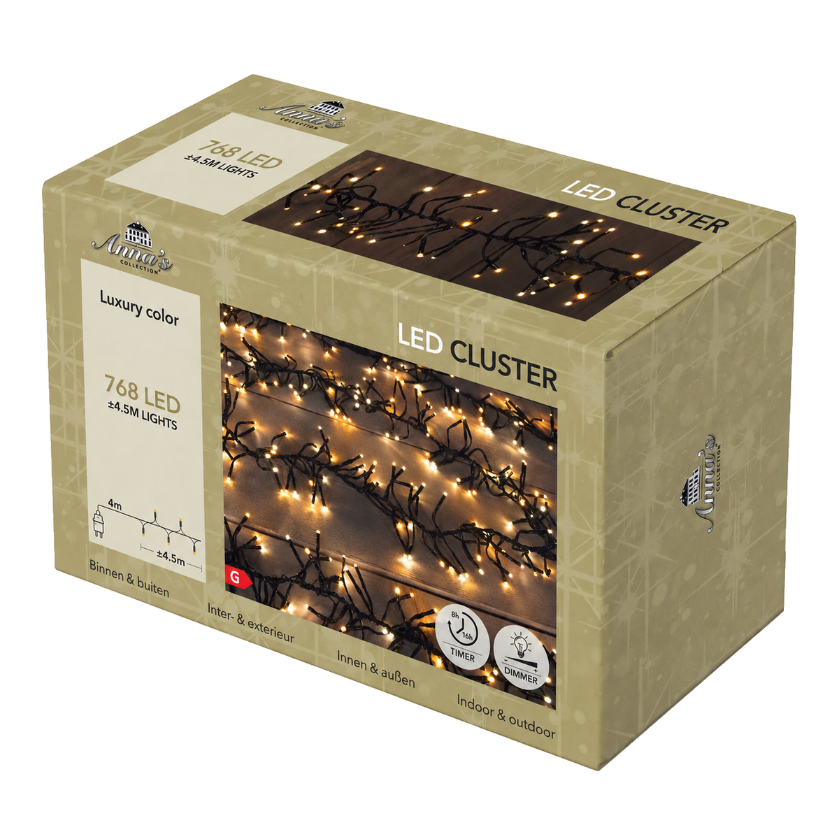 Anna's Collection Clusterverlichting Warm Wit 768 Lampjes 4.5 m