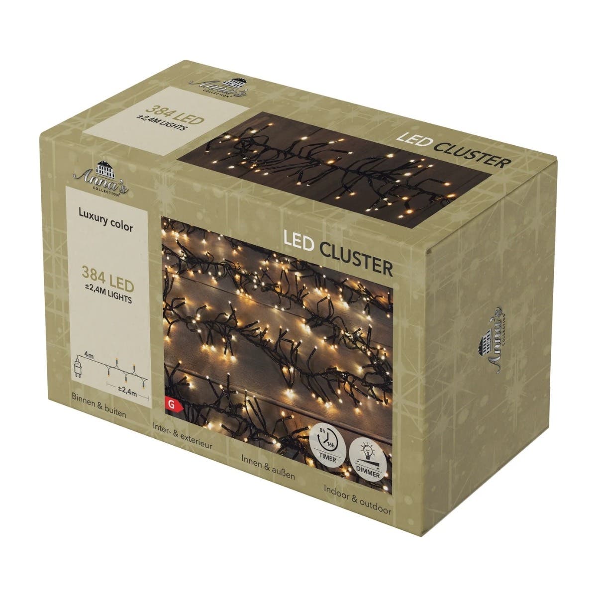 Anna's Collection Clusterverlichting Warm Wit 384 Lampjes 2.4 m