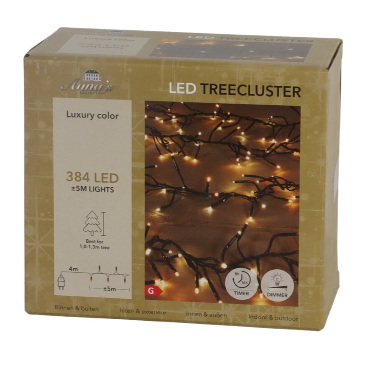 Anna's Collection Clusterverlichting Treecluster Luxury Color 384 Lampjes 5 m