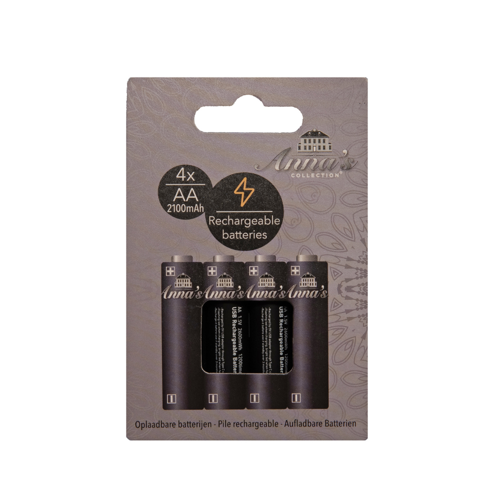 Anna's Collection oplaadbare batterij AA 4 stuks
