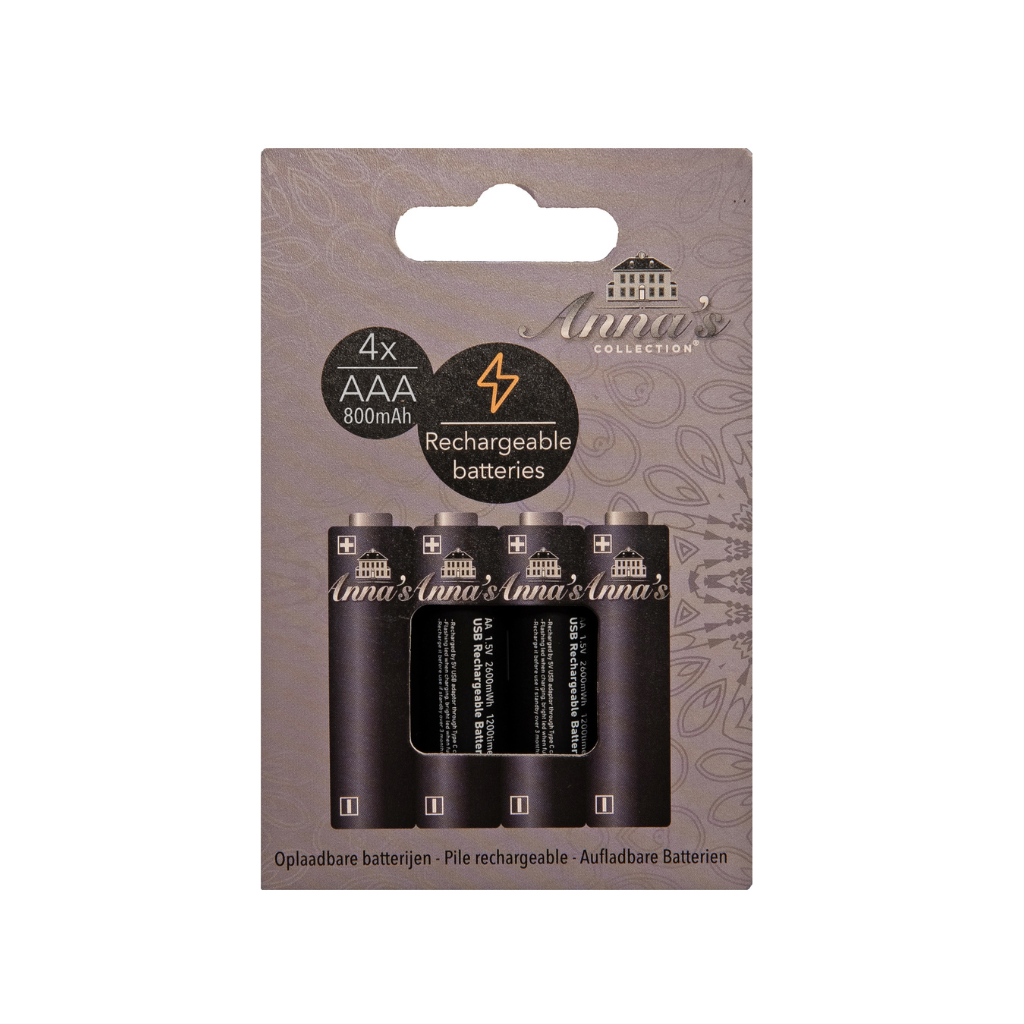 Anna's Collection oplaadbare batterij AAA 4 stuks