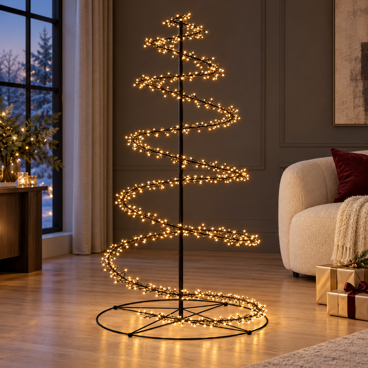 Anna's Collection Verlicht Kerstfiguur Boom Swirl Cluster Warm Wit 684 Lampjes 75 x 75 x 160 cm