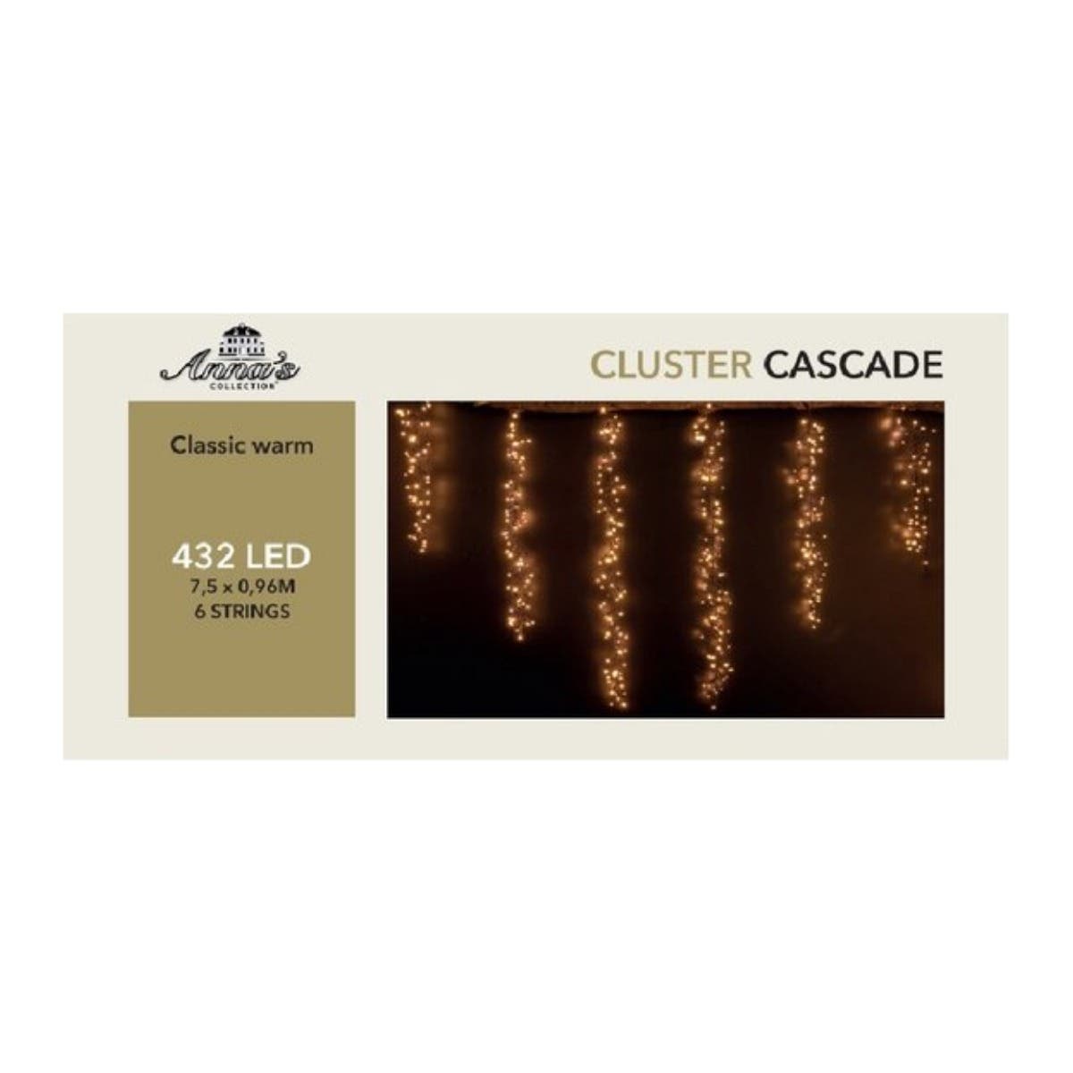Anna's Collection Clusterverlichting Cascade Klassiek Warm 432 Lampjes 7.5 m