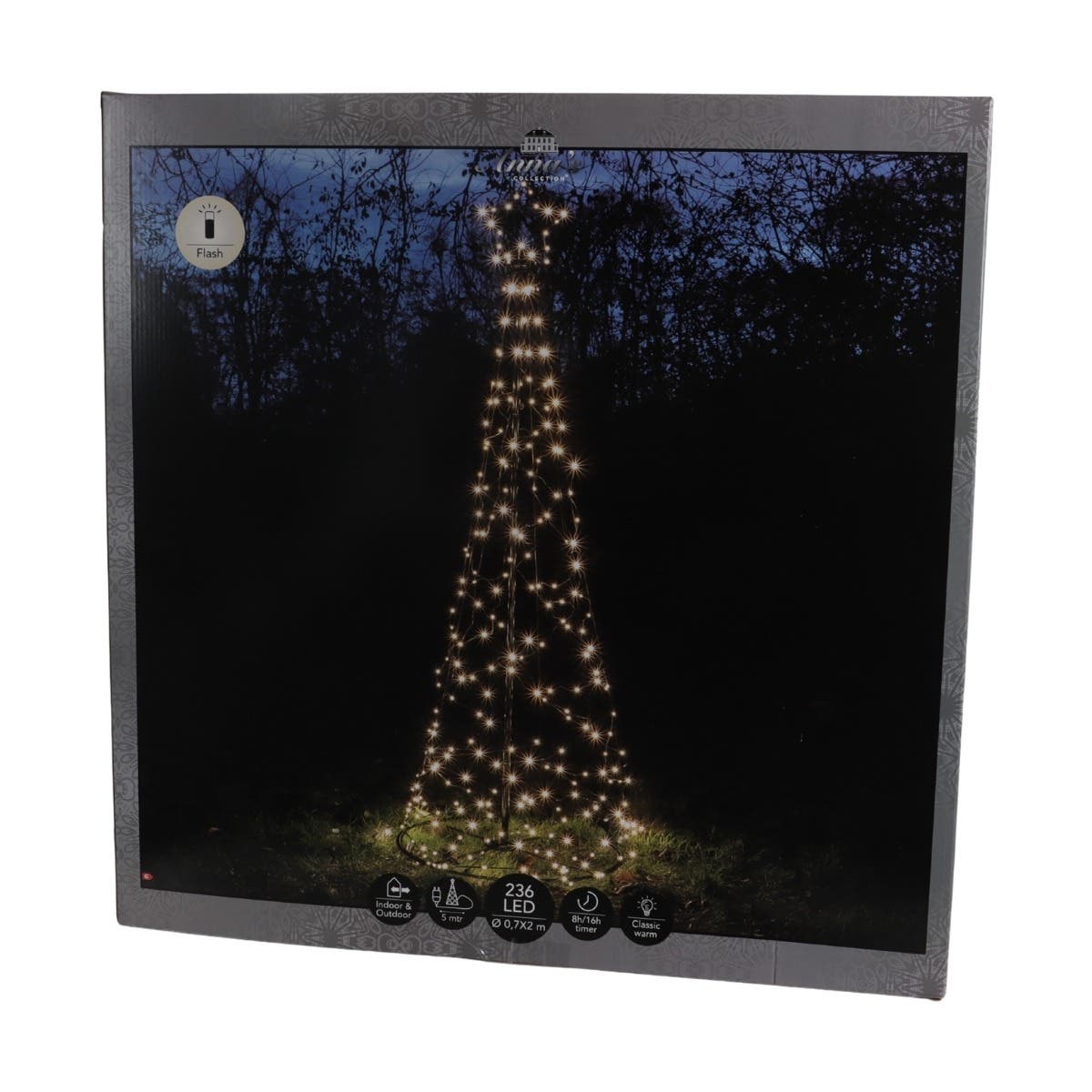 Anna's Collection Vlaggenmast verlichting Boom met Ster Klassiek Warm 236 Lampjes Ø70 x 200 cm