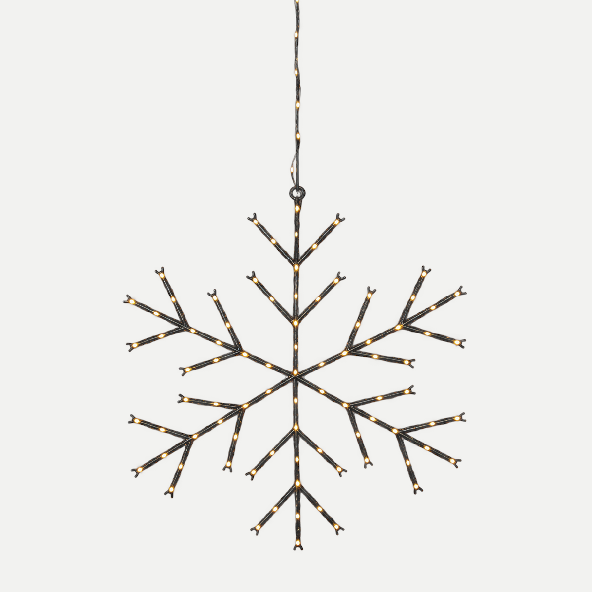 Anna's Collection Verlicht Kerstfiguur Sneeuwvlok Zwart Klassiek Warm 380 Lampjes 38 x 38 x 5 cm