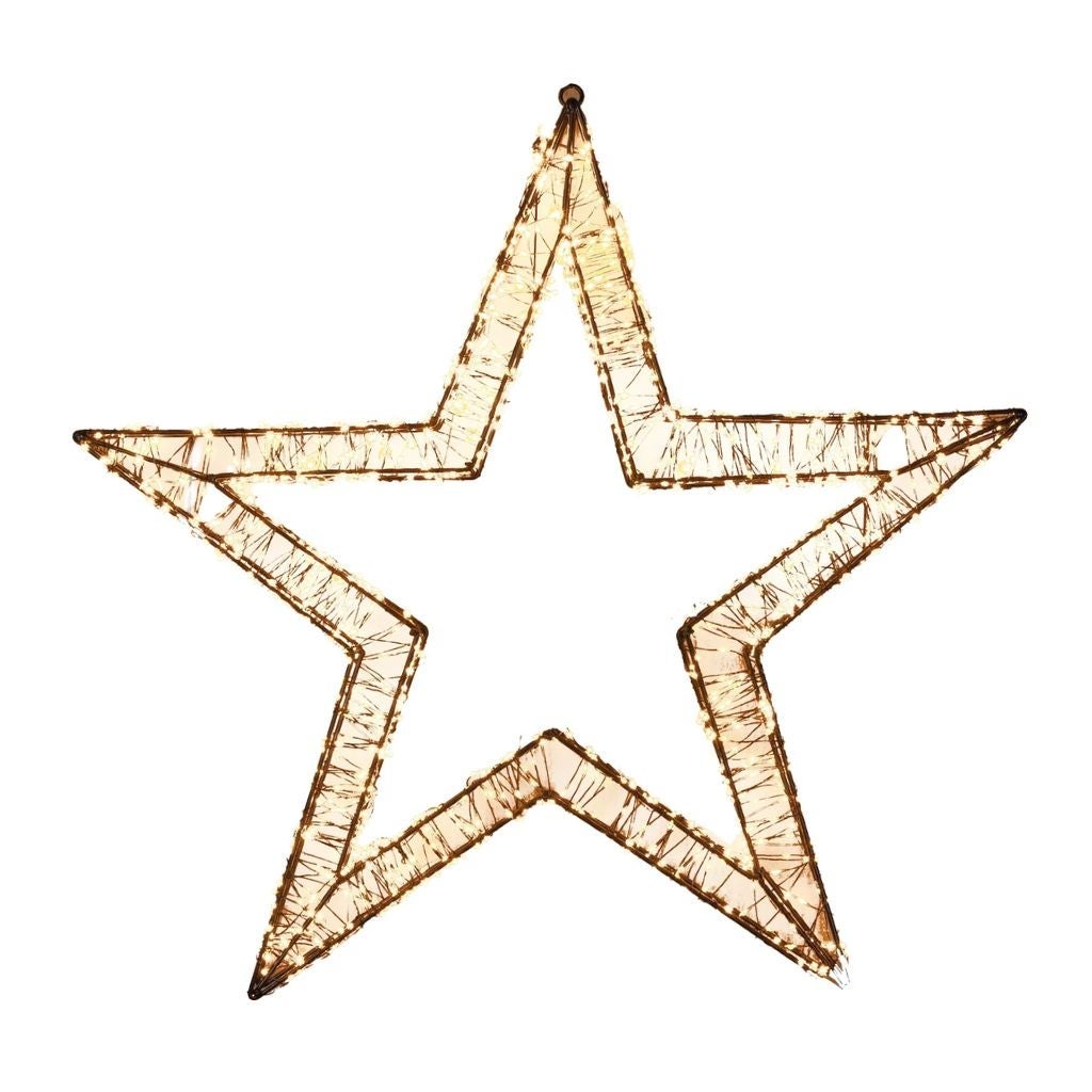 Anna's Collection kerstster zwart 3D metaal LED flash 56 x 5 cm