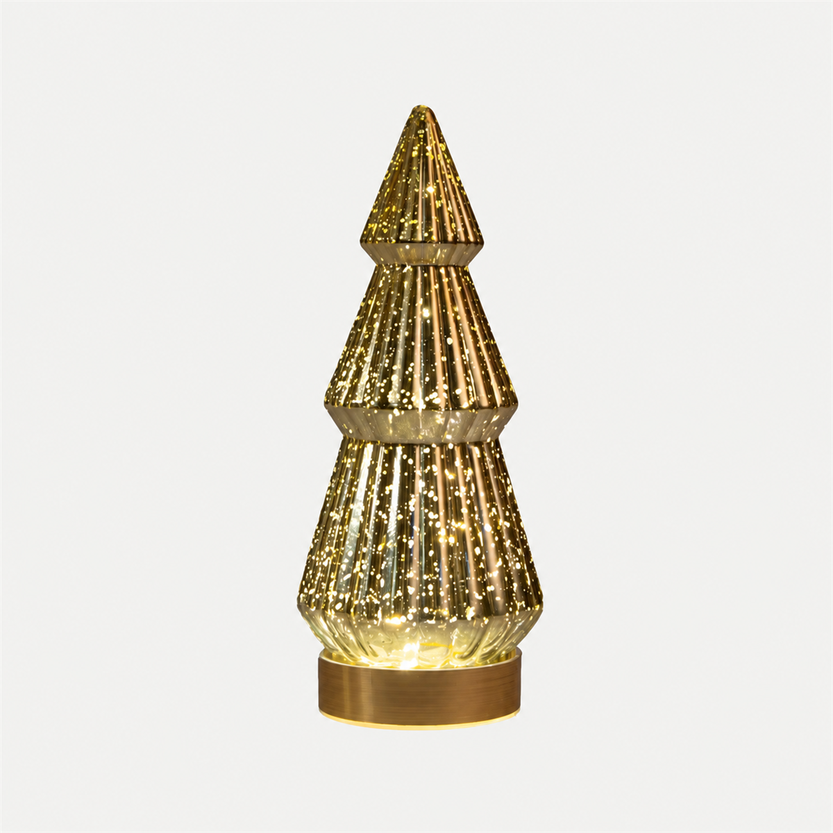 Anna's Collection kerstboompje glas metallic goud 23.5 x 10 cm