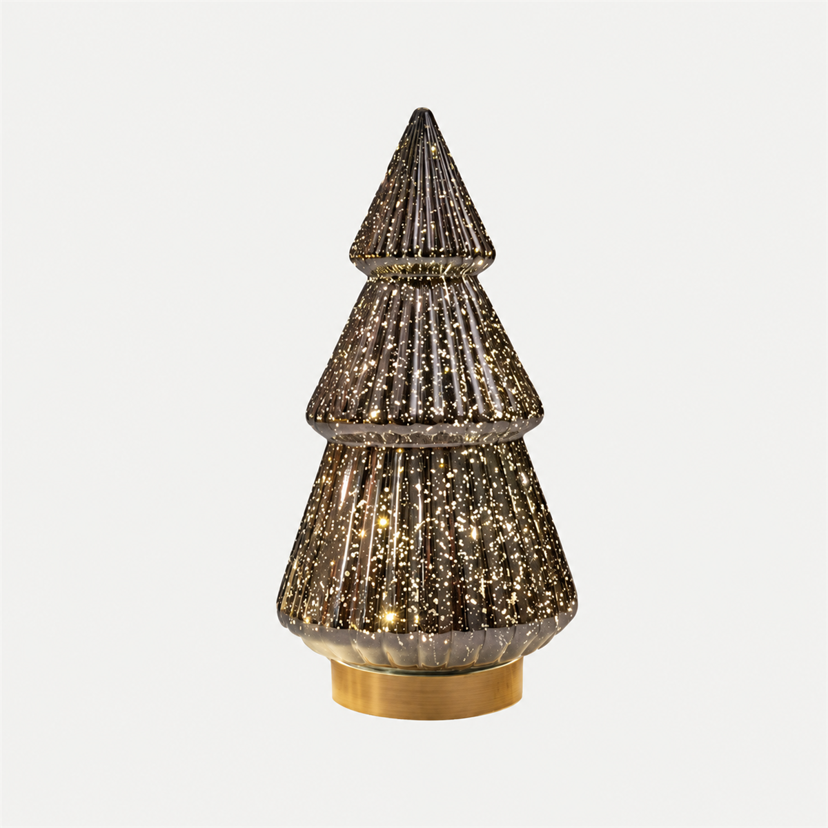 Anna's Collection kerstboompje glas metallic antraciet 28.5 x 15 cm
