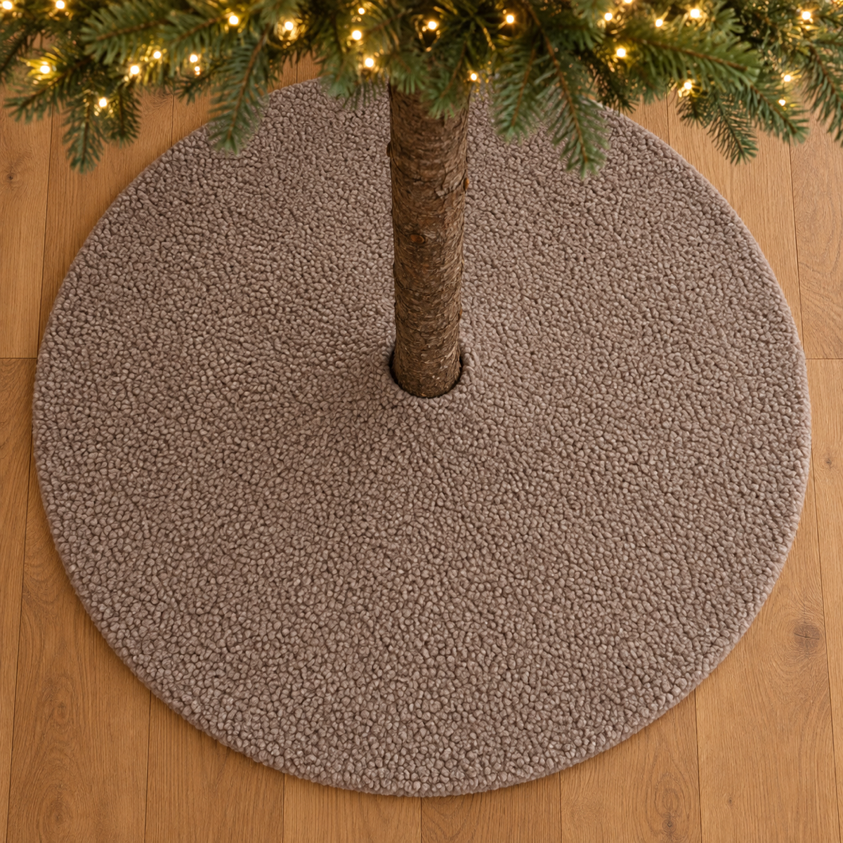 Anna's Collection Kerstboomkleed Teddy Lichtbruin Ø120 cm