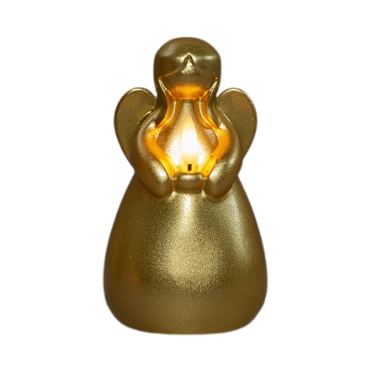 Anna's Collection LED Kaars Engel 3D Vlam Goud 14.5 x 8.5 cm