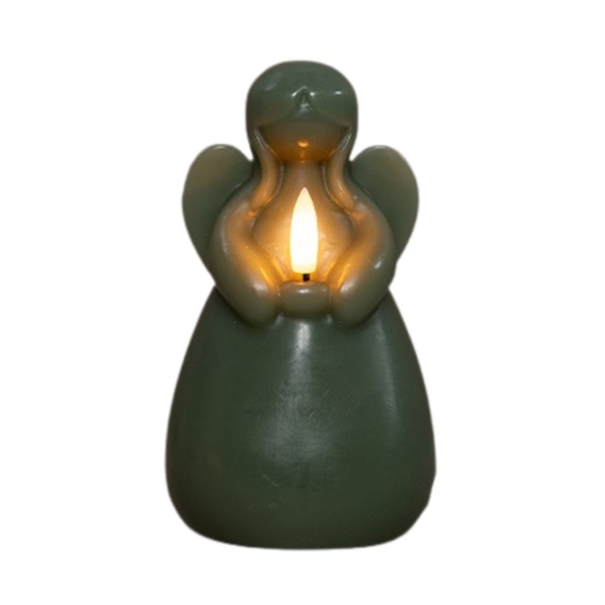 Anna's Collection LED Kaars Engel 3D Vlam Jade Groen 14.5 x 8.5 cm