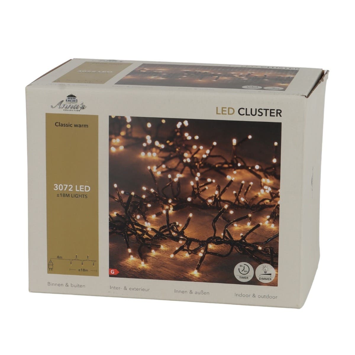 Anna's Collection Clusterverlichting Klassiek Warm 3072 Lampjes 1.8 m