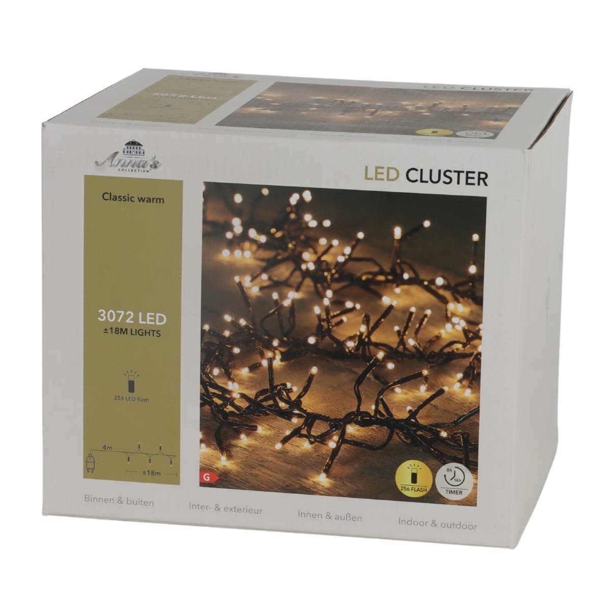 Anna's Collection Clusterverlichting Flash Klassiek Warm 3072 Lampjes 18 m