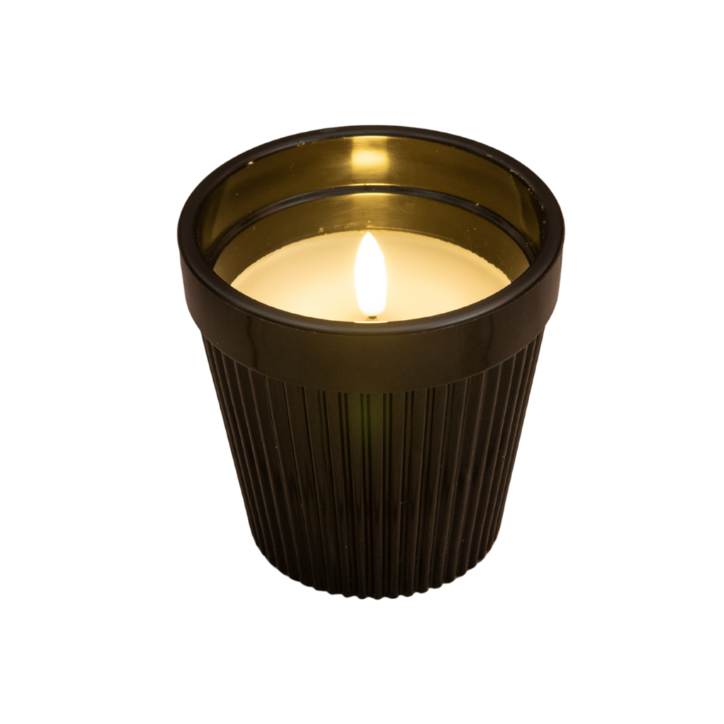 Anna's Collection Buitenkaars in pot 3D vlam zwart 11 cm