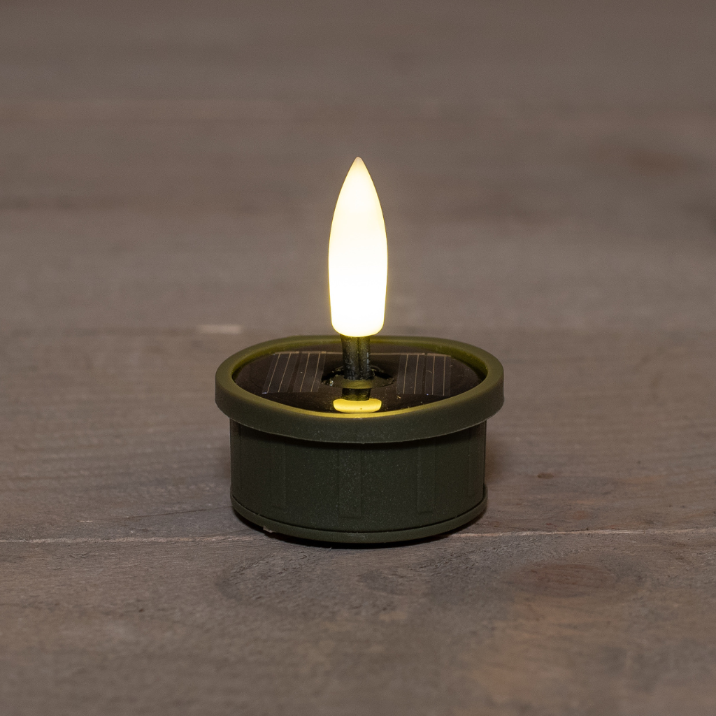 Anna's Collection Solar theelicht 3D lont 3 stuks olijf