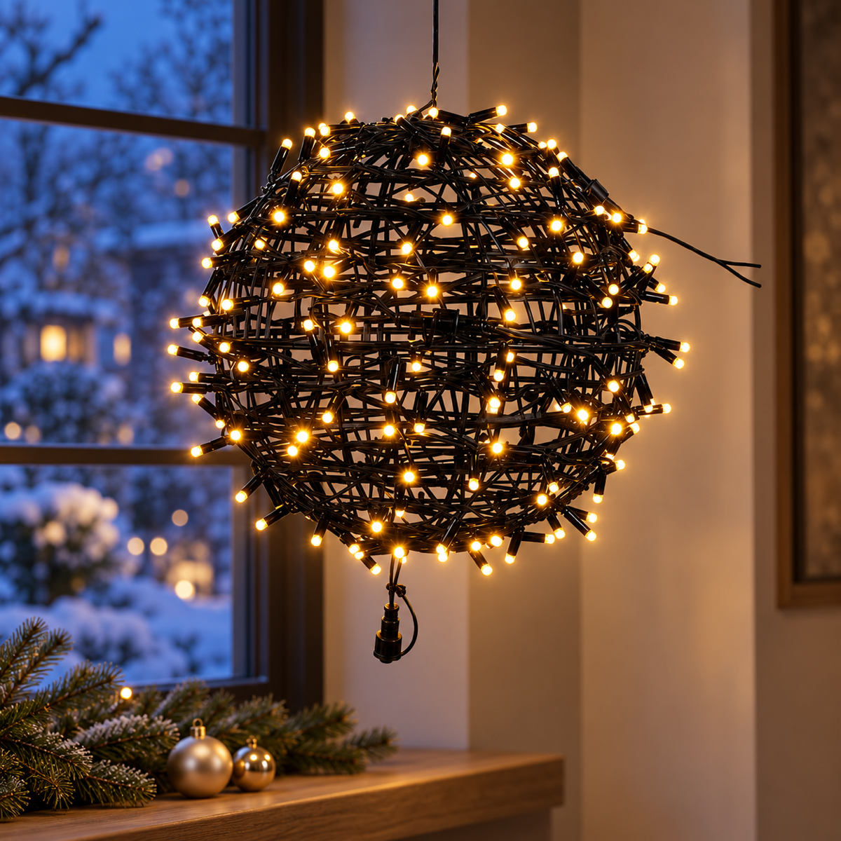Anna's Collection Verlicht Kerstfiguur Connect de Luxe Bal Klassiek Warm 100 Lampjes 28 cm