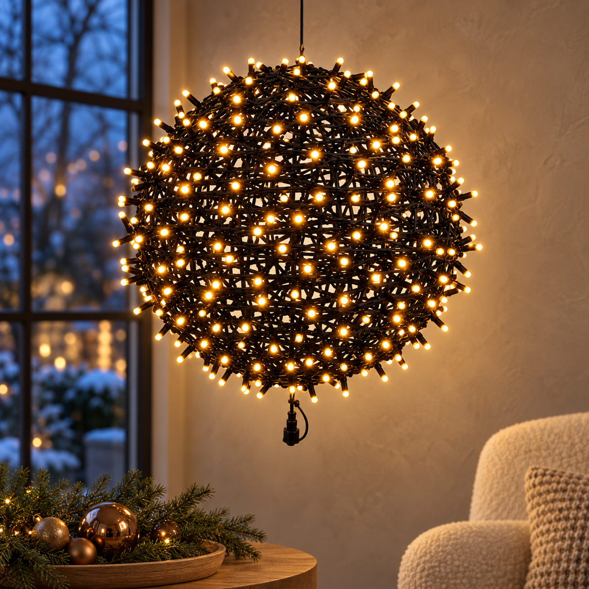 Anna's Collection Verlicht Kerstfiguur Connect de Luxe Bal Klassiek Warm 200 Lampjes 38 cm