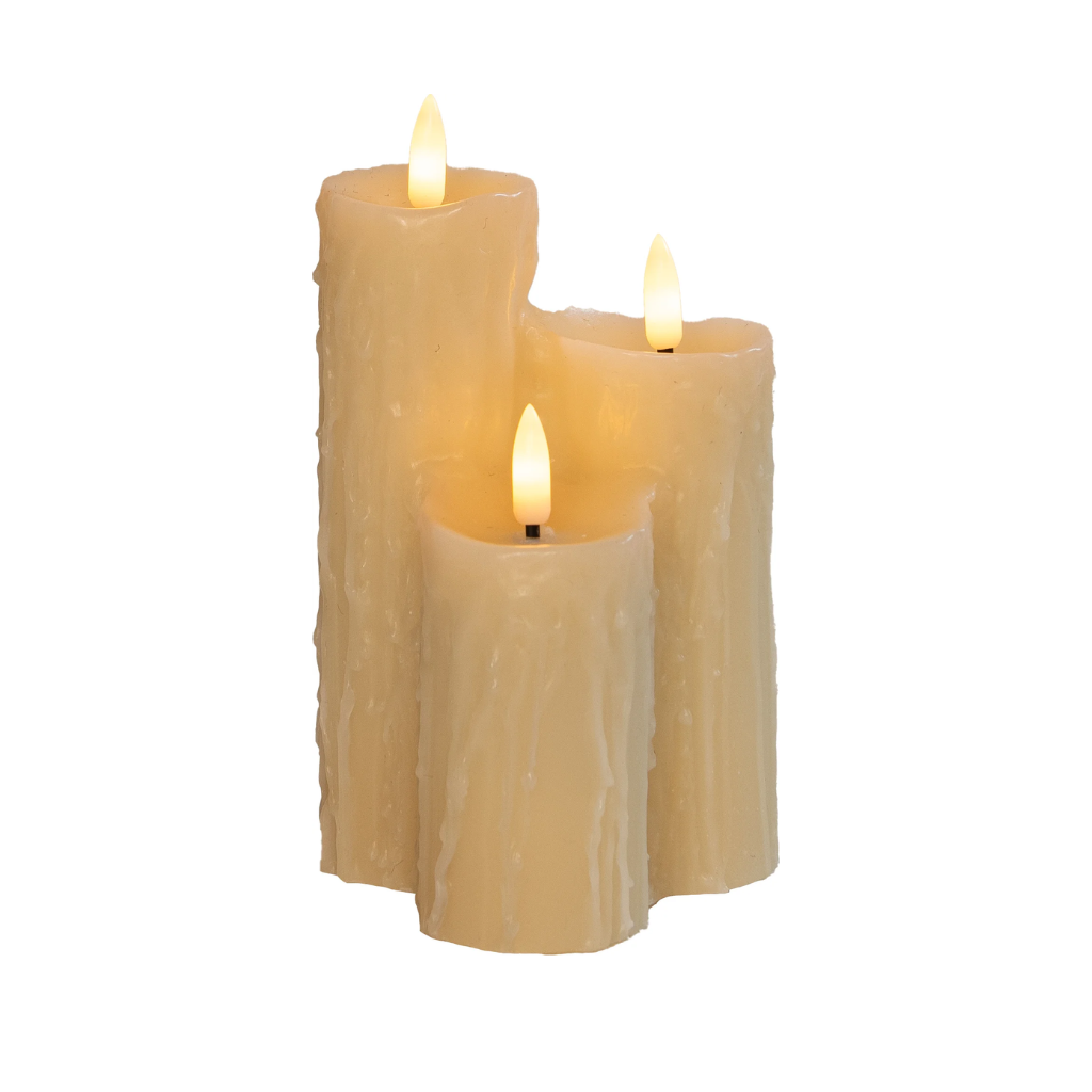 Anna's Collection LED druipkaars 3D vlam ivoor 16.5 x 11 cm