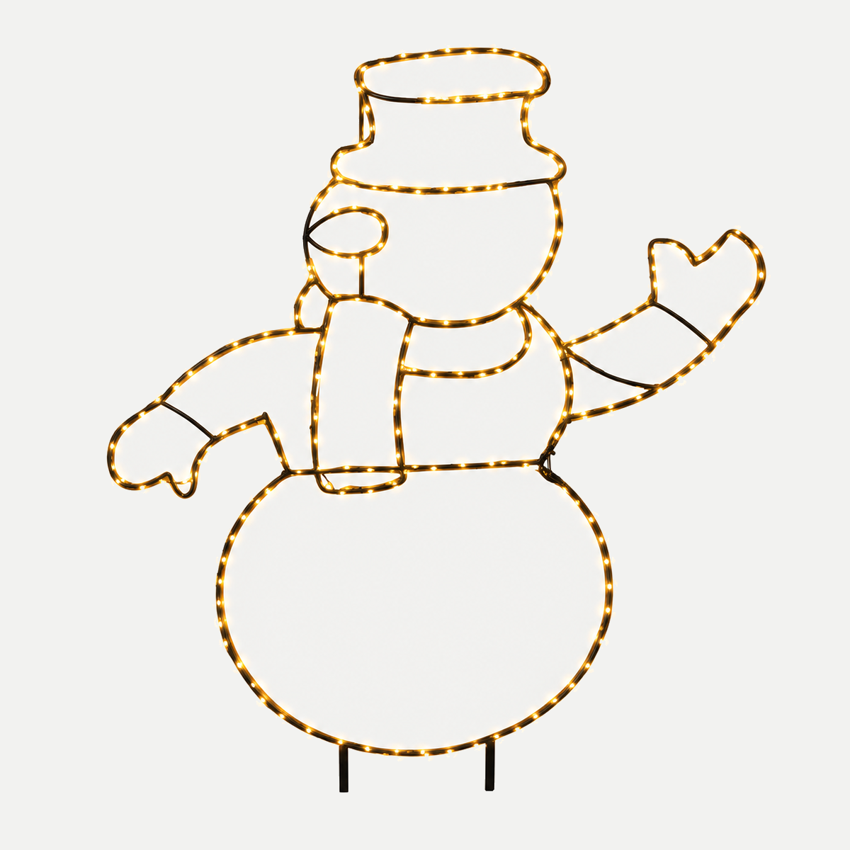 Anna's Collection Verlicht Kerstfiguur Zwaaiende Sneeuwman Klassiek Warm 250 Lampjes 62.5 x 61 x 4.5 cm
