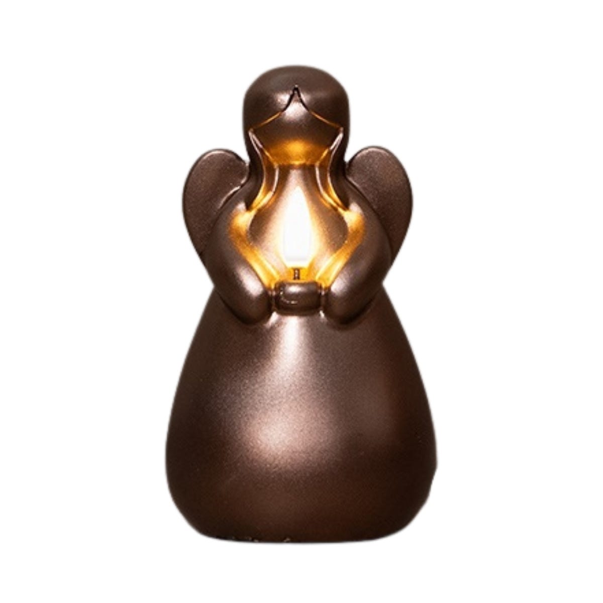 Anna's Collection LED Kaars Engel 3D Vlam Brons 14.5 x 8.5 cm