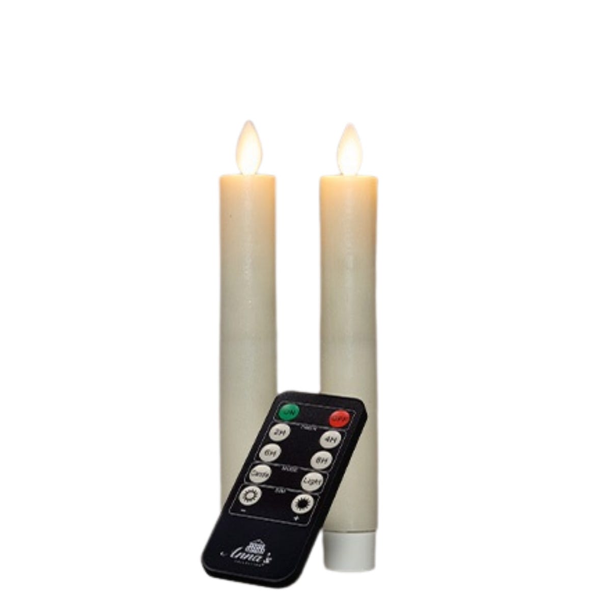 Anna's Collection LED Dinerkaars Rustiek Oplaadbaar Ivoor 2 Stuks 18 cm