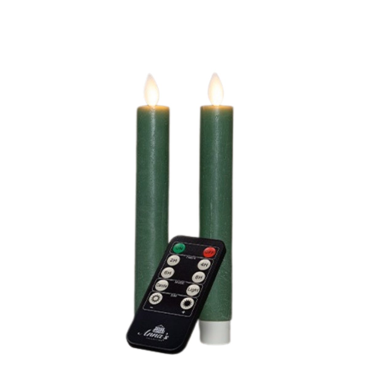 Anna's Collection LED Dinerkaars Rustiek Oplaadbaar Jade Groen 2 Stuks 18 cm