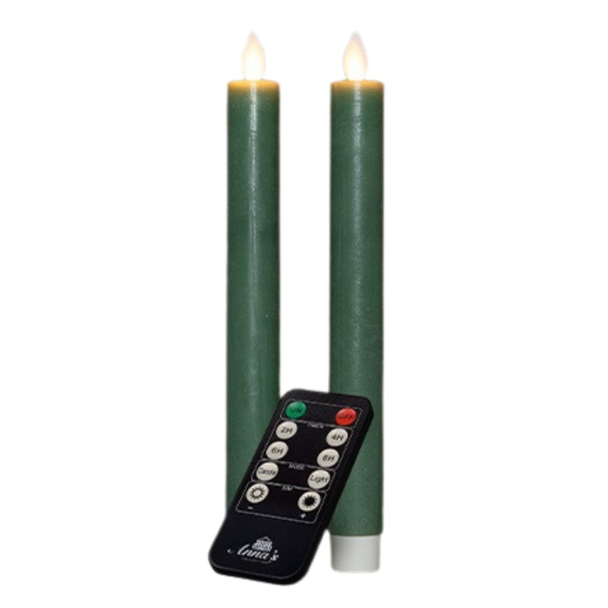 Anna's Collection LED Dinerkaars Rustiek Oplaadbaar Jade Groen 2 Stuks 23 cm