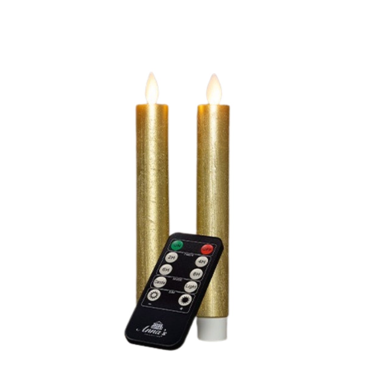 Anna's Collection LED Dinerkaars Rustiek Oplaadbaar Goud 2 Stuks 18 cm