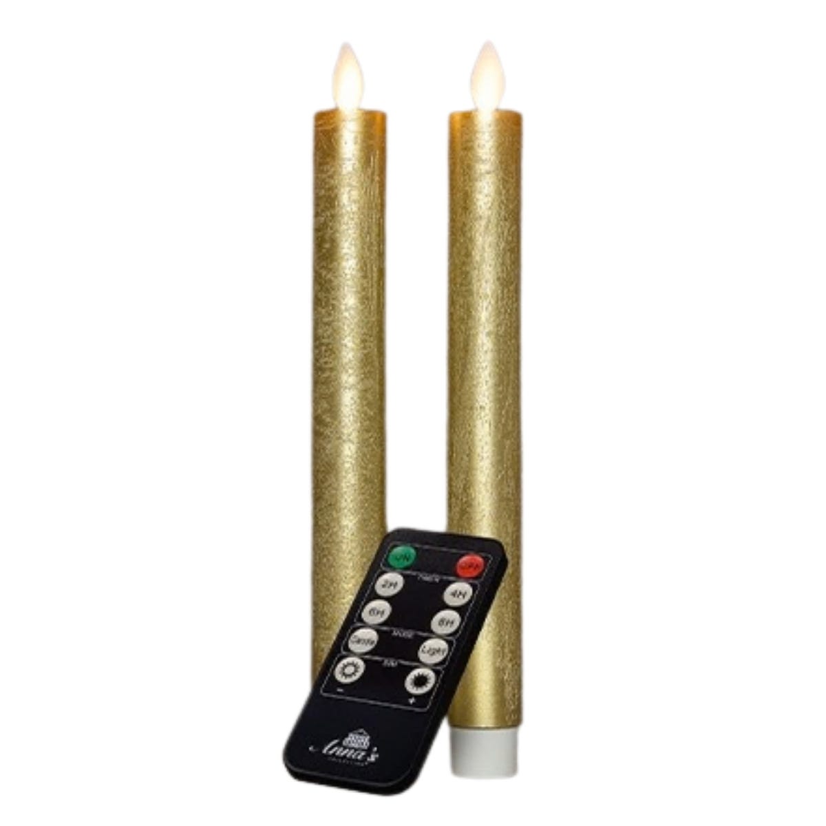 Anna's Collection LED Dinerkaars Rustiek Oplaadbaar Goud 2 Stuks 23 cm