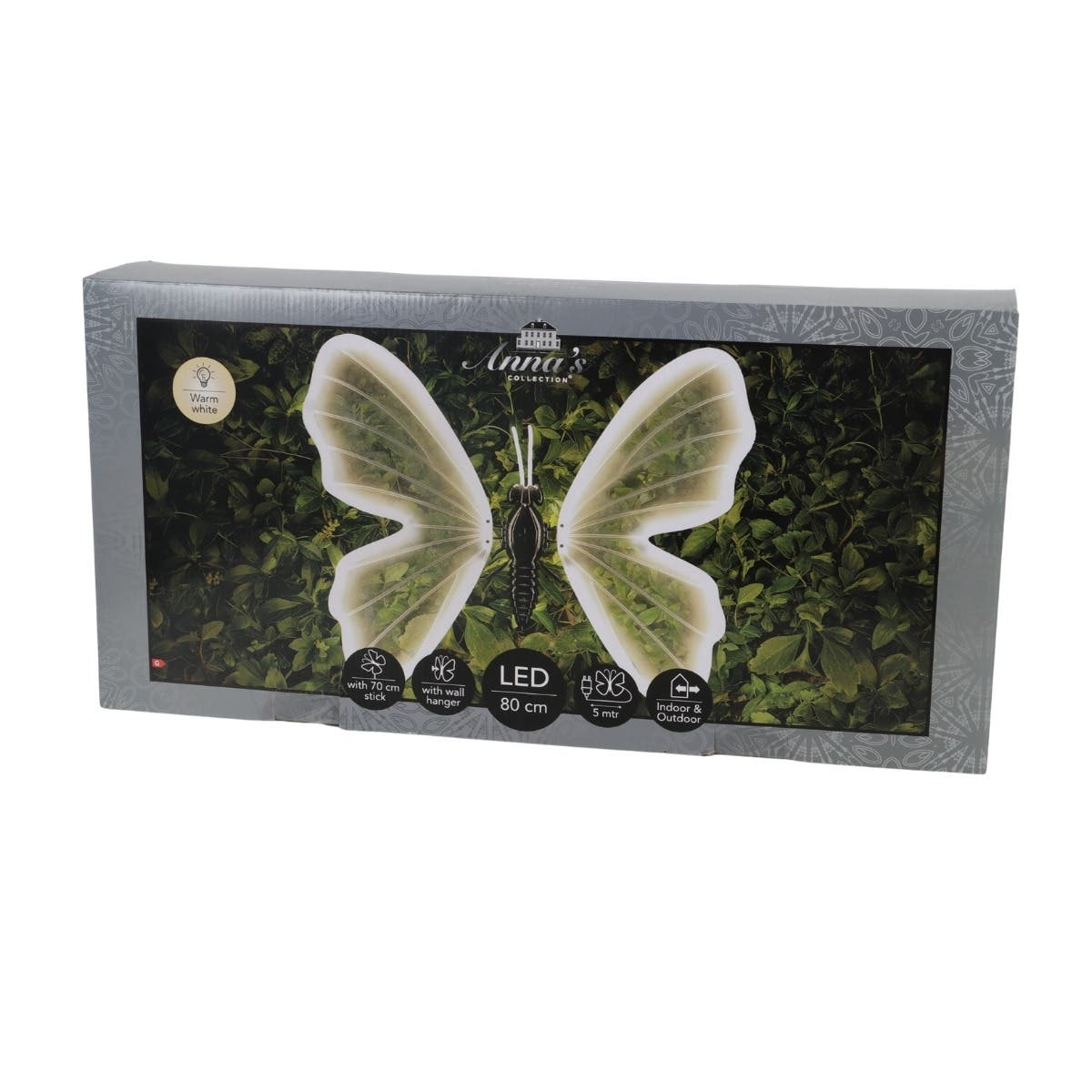 Anna's Collection Verlicht Kerstfiguur Vlinder Warm Wit 80 x 80 x 12 cm