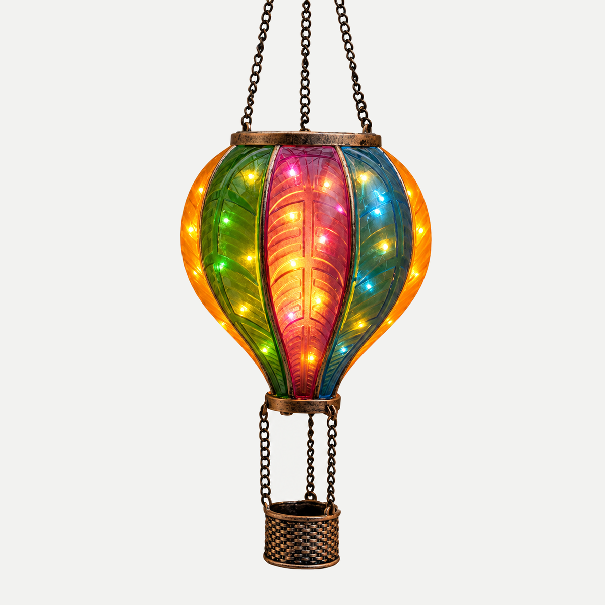 Anna's Collection Verlicht Kerstfiguur Luchtballon Multicolour 20 Lampjes 14 x 25 cm