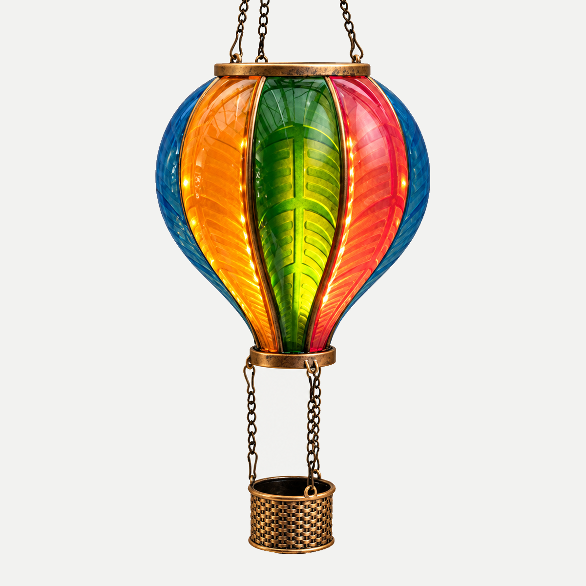 Anna's Collection Verlicht Kerstfiguur Luchtballon Multicolour Warm Wit 24 Lampjes Ø20 x 62 cm