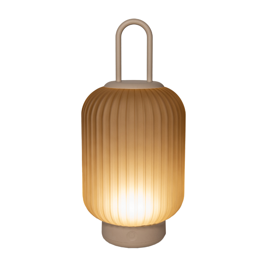 Anna's Collection Glaslantaarn Oplaadbaar Zand 15 x 33 cm