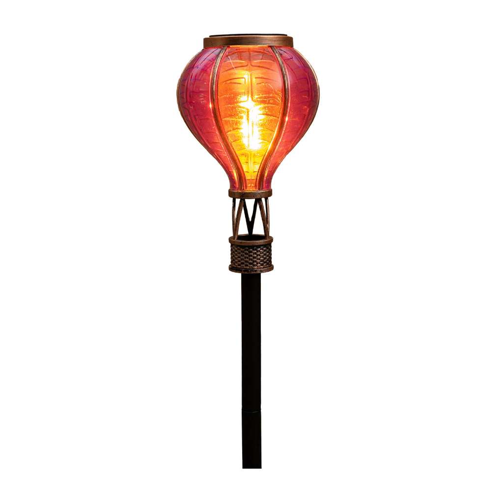 Anna's Collection Tuinsteker Luchtballon Solar Roze 11 x 57 cm