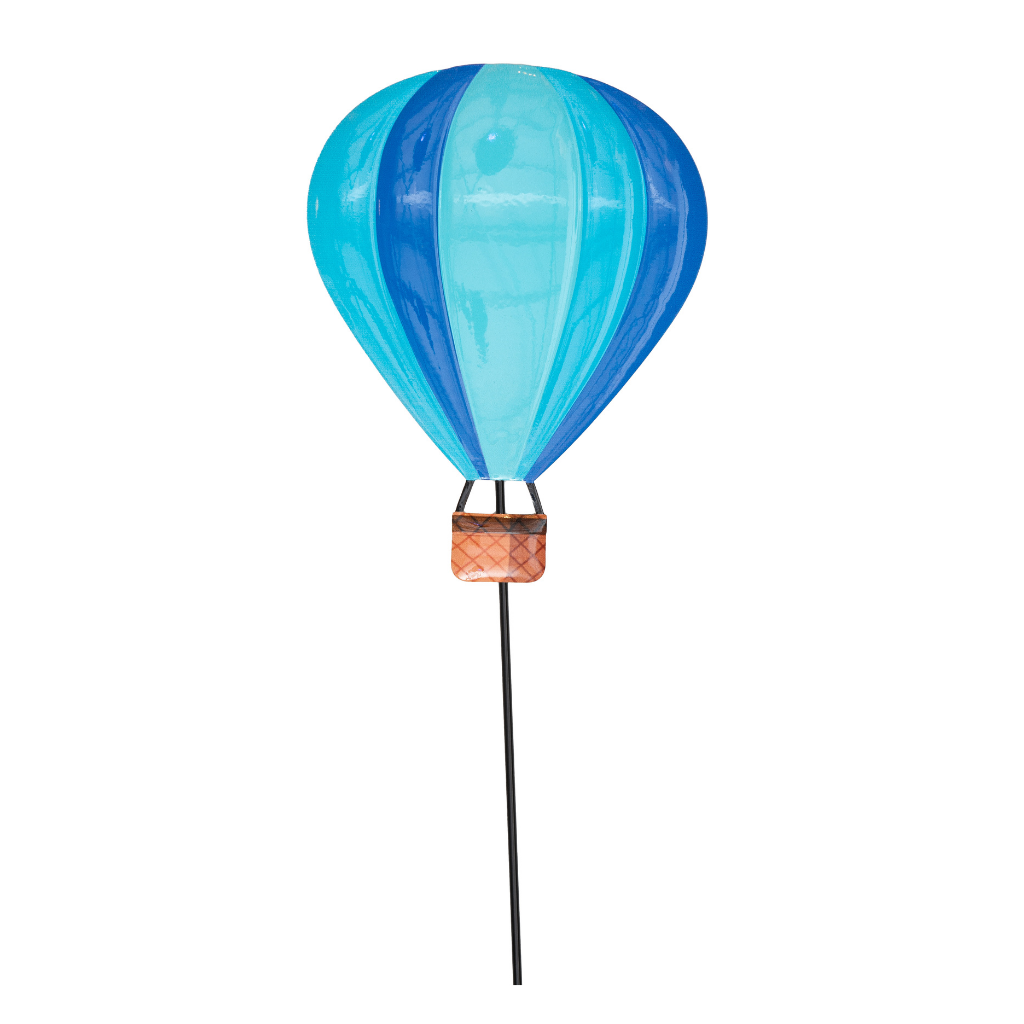 Anna's Collection Tuinsteker Luchtballon Hangtag Blauw 18 x 65 cm