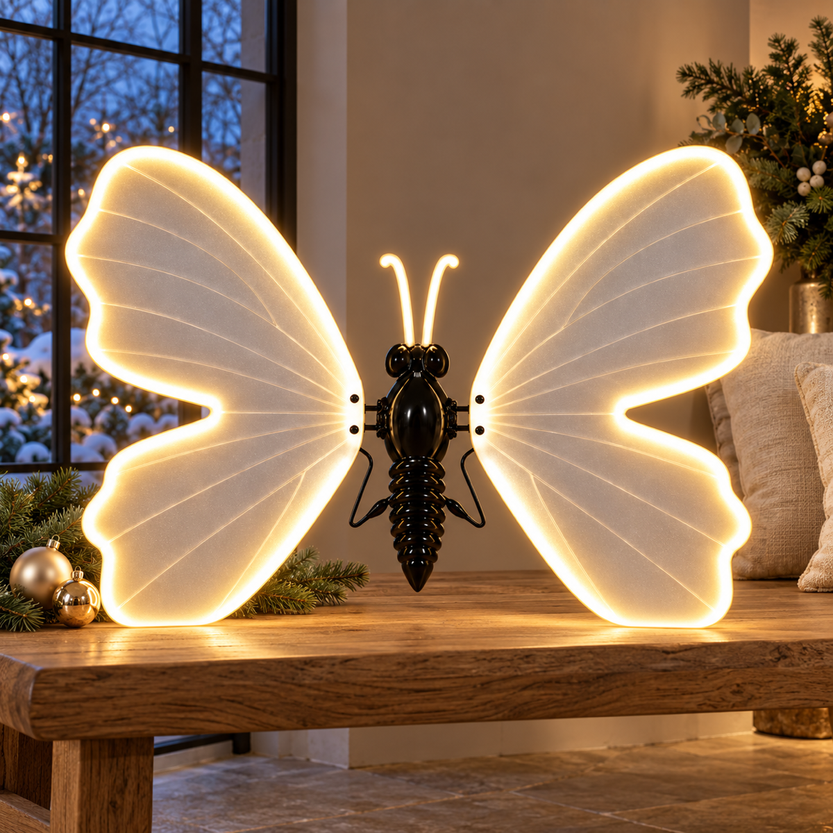 Anna's Collection Verlicht Kerstfiguur Vlinder Warm Wit Bewegend 80 x 80 x 12 cm