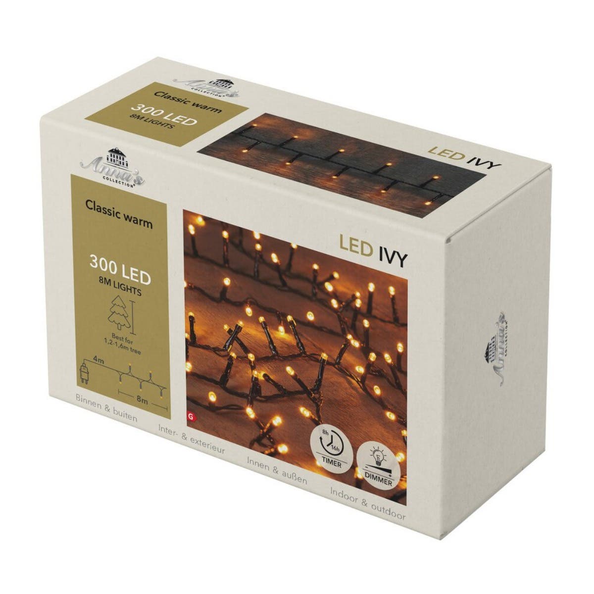 Anna's Collection Micro LED-verlichting Ivy Licht Goud 300 Lampjes 8 m
